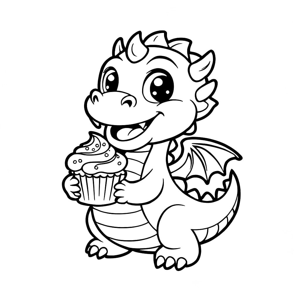 Dragon with cupcake