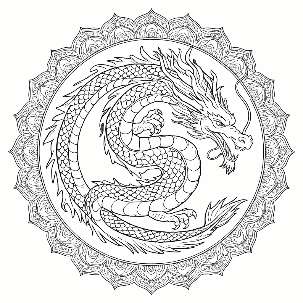 Intricate Mandala Dragon