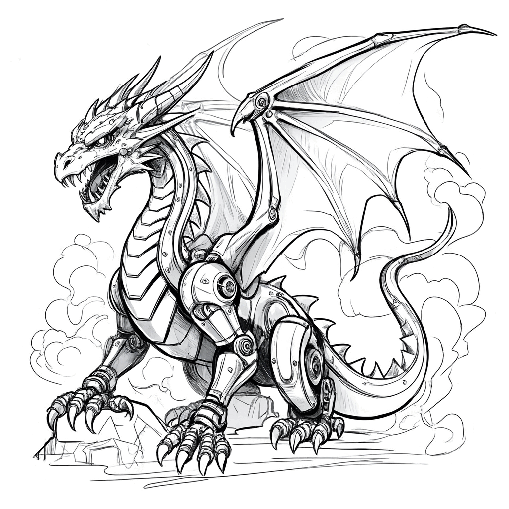 Steampunk Cyborg Dragon