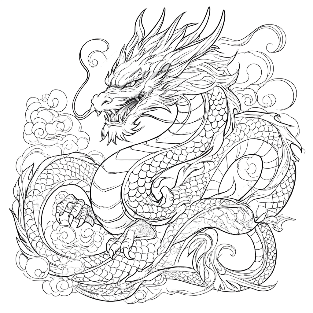 Tattoo-Style Dragon